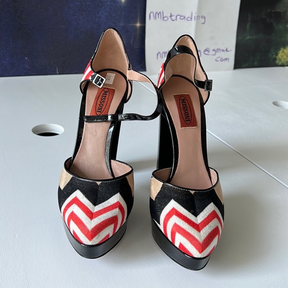 Missoni made in Italy high heeled size 7M(37) ankle a wrap Mary Jane shoes - Picture 2 of 16